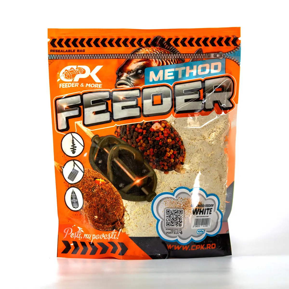 Pescuit Feeder, Stationar, Pluta - Groundbait CPK Method Feeder White, 900g