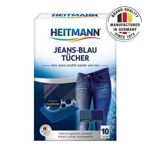Краска для одежды - HEITMANN Салфетки для синих джинсов Jeans-Blau, 10 шт.