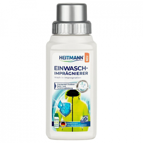 Detergenţi si produse pentru rufe - HEITMANN - Solutie impregnare si impermeabilizare rufe sport, 250 ml