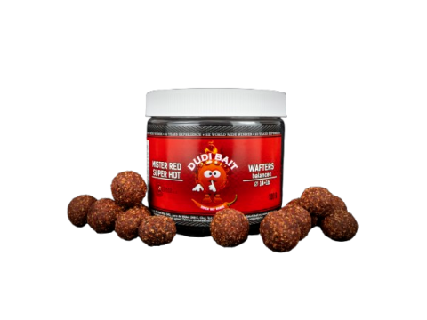 Boiles - Hook bait DUDI BAIT Mister Red Super Hot WAFTERS 18+20 mm, 100 g