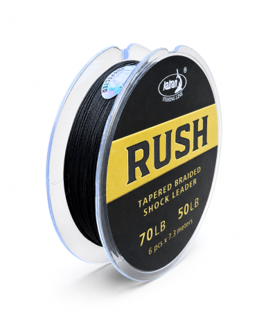 Pescuitul în Moldova - Înaintaș textil conic KATRAN RUSH Tapered Leader 70-50 lb, 7.3m, 6 buc.