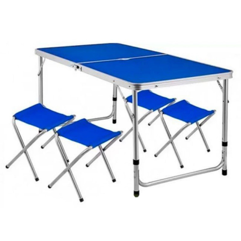 Pescuitul în Moldova -  Masa Plianta FPT albastra 120x60x85cm cu 4 scaune 