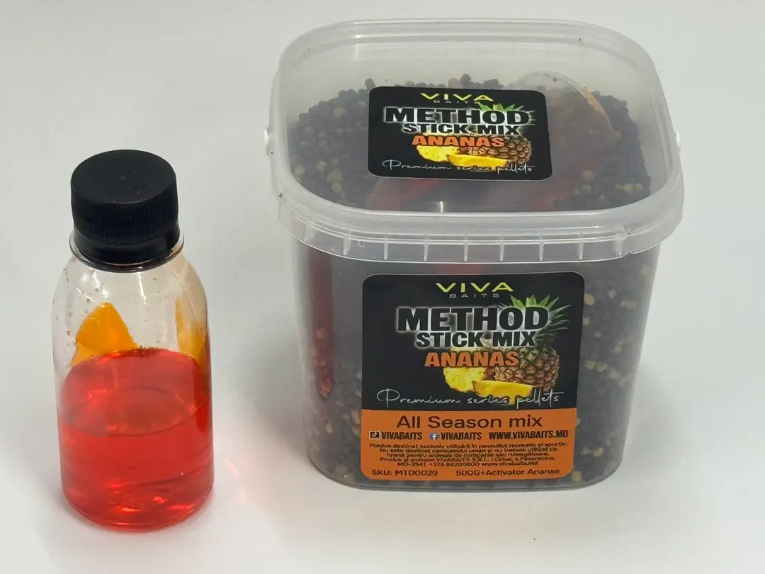 Пелетс - Method Stick Mix VIVA BAITS + Booster Ananas 500g