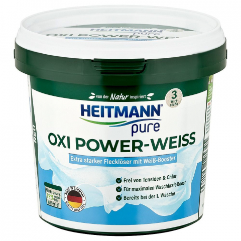 Detergenţi si produse pentru rufe - OXI-Power Weiss - Îndepartarea petelor de pe rufe albe pe baza de oxigen activ, 500g, Heitmann