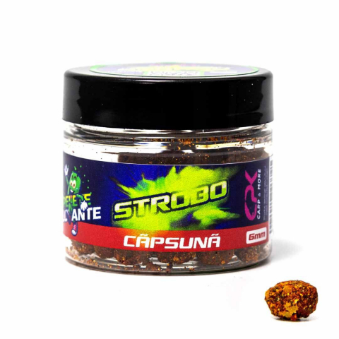 Пелетс - Плавающие пелетсы STROBO FEEDER Клубника 6/8mm 3D 15g