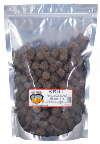 Nada, momeala, aditivi - Pellets incet solubil Krill 16mm 1kg TRAFEI