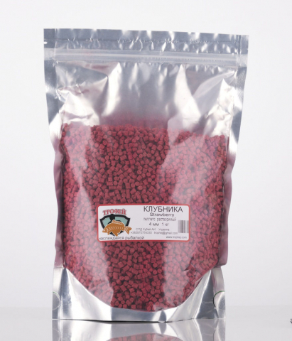 Nada, momeala, aditivi - Pellets prafuitor capsuna 4mm 1kg TRAFEI