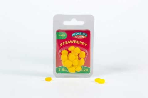 Momeala artificiala - Porumb din Silicon Flotant in Dip DOLPHIN Capsuna 7-9 mm, 20 buc.