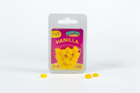 Momeala artificiala - Porumb din Silicon Flotant in Dip DOLPHIN Vanilie 7-9 mm, 20 buc.