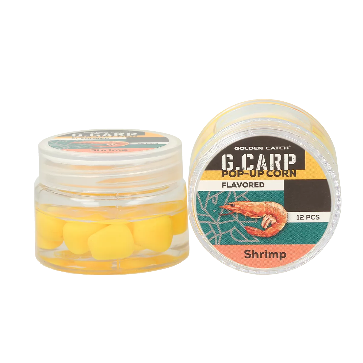 Momeala artificiala - Porumb Silicon în dip GC G.Carp Pop-Up Flavored Shrimp 8mm, 12buc.