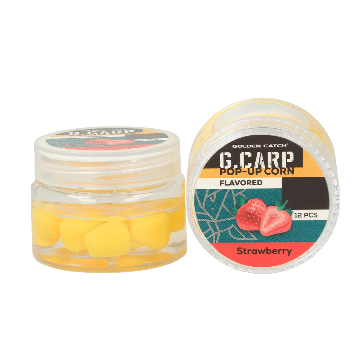 Momeala artificiala - Porumb Silicon în dip GC G.Carp Pop-Up Flavored Strawberry 10mm, 12buc.