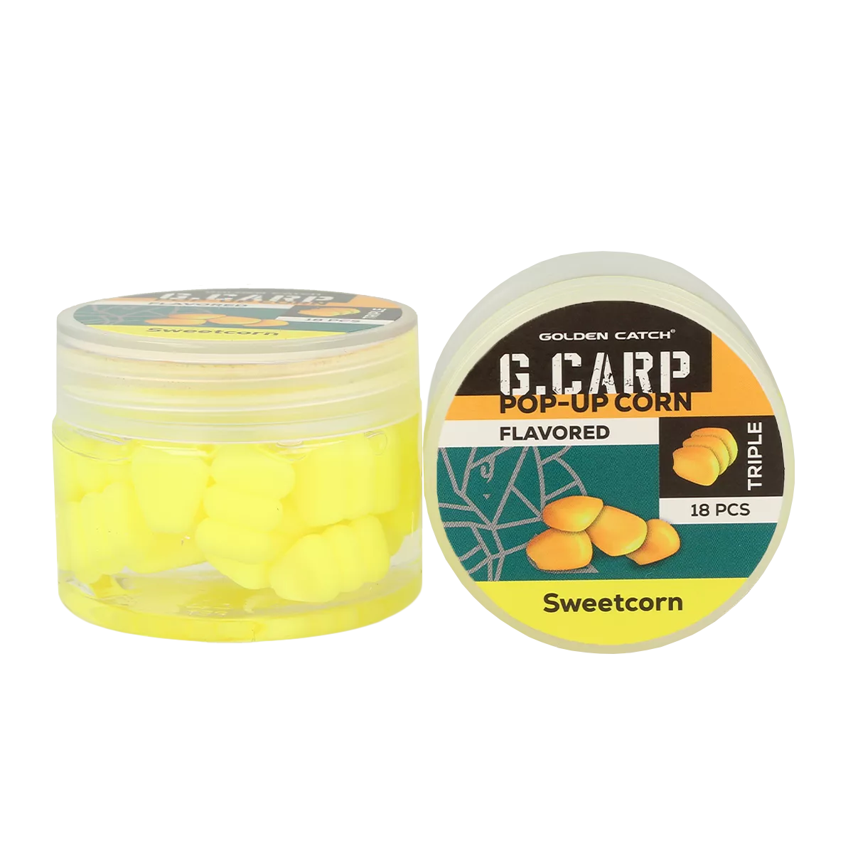 Momeala artificiala - Porumb Silicon în dip GC G.Carp Pop-Up Triple Flavored Sweet Corn 18buc.