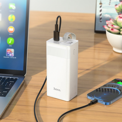 Мультимедиа - Портативный акумулятор 40 000mAh Hoco J86 Powermaster fully compatible PD20W/QC/LCD/Lamp White
