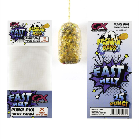 Рыбалка в Молдове - Пакеты ПВА CPK Bagman 60x130mm, Fast Melt, 25шт.