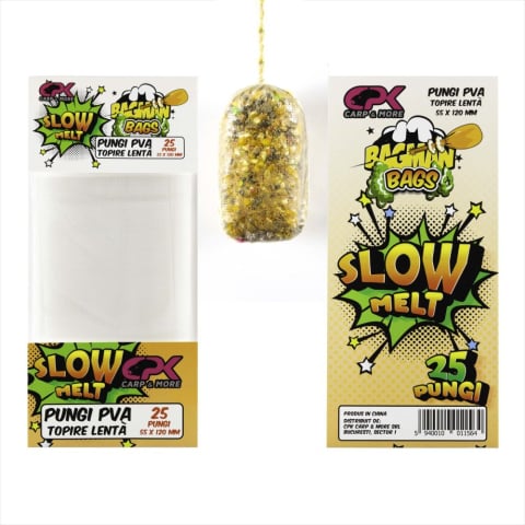 Pescuitul în Moldova - Pungi PVA CPK Bagman Slow Melt 55×120mm, 25buc.
