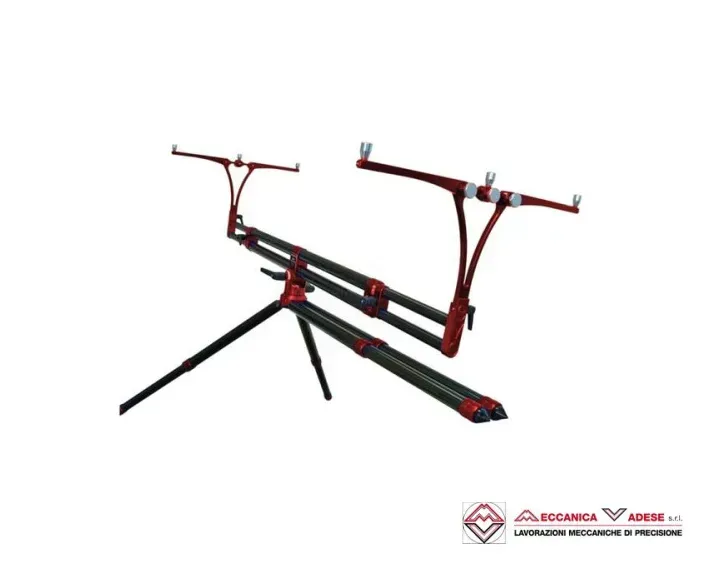 Rod Pod, picheti, suporti - Rod Pod Meccanica Vadese REVOLUTION 4 RODS BLACK TUBES & REDS JOINTS