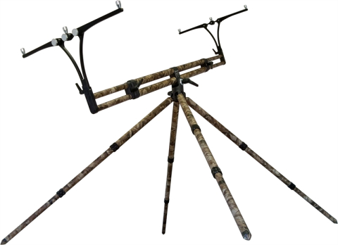 Rod Pod, picheti, suporti - Rod Pod Meccanica Vadese REVOLUTION 4 RODS BROWN CAMOUFLAGE TUBES & BLACK JOINTS