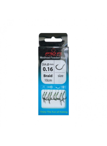 Карповые оснастки - Набор крючков PRO FL size 12 Method Feeder Rigs d. 0.16mm braid 10cm