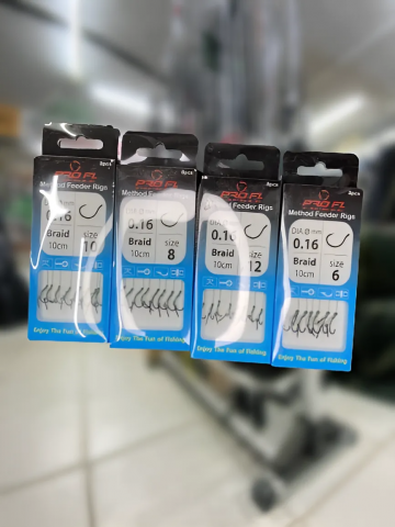 Carlige Feeder, Stationar - Set cirlige PRO FL size 12 Method Feeder Rigs d. 0.16mm braid 10cm