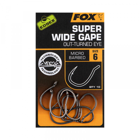 Carlige crap - Set cirligi Fox EDGES Super Wide Gape (In-Turned Eye) #6