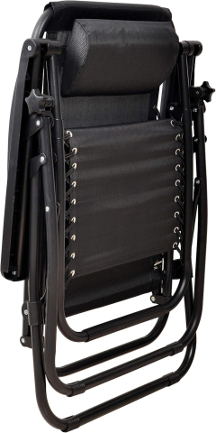 Sezlong - Fotoliu "Negru" pliant, cu suport pentru cap [2]