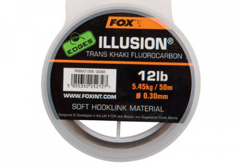Pescuit la crap - Shock-leader fluorocarbon FOX EDGES™ Illusion® Soft - Trans Khaki 12lb/0.30mm