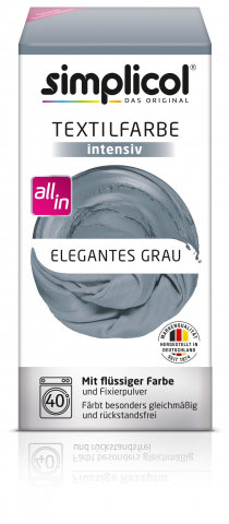 Краска для одежды - SIMPLICOL Intensiv - Elegantes Grau - Краска для окрашивания одежды в стиральной машине, элегантный серый!