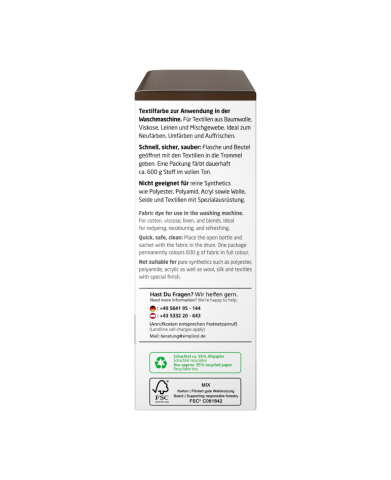 SIMPLICOL Intensiv - Espresso-Braun - Краска для окрашивания одежды в стиральной машине, коричневый эспрессо [5]