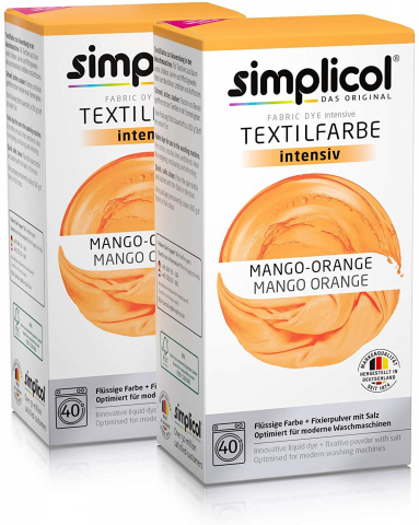 Краска для одежды - SIMPLICOL Intensiv - Mango-Orange, Краска для окрашивания одежды в стиральной машине, Mango-Orange