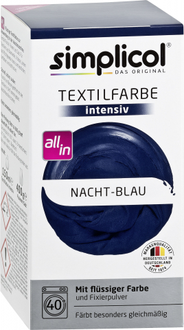 Краска для одежды - SIMPLICOL Intensiv-Nacht Blau Краска для окрашивания одежды в стиральной машине, синяя ночь