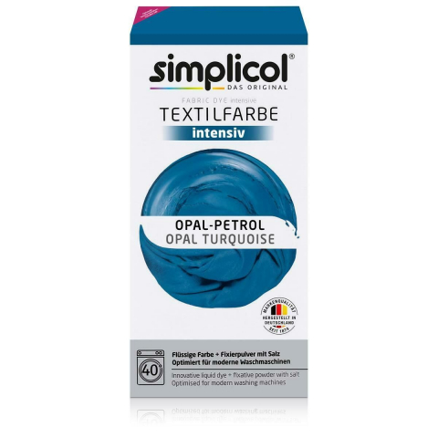 Краска для одежды - SIMPLICOL Intensiv - Opal-Petrol, Краска для окрашивания одежды в стиральной машине, Opal-Petrol