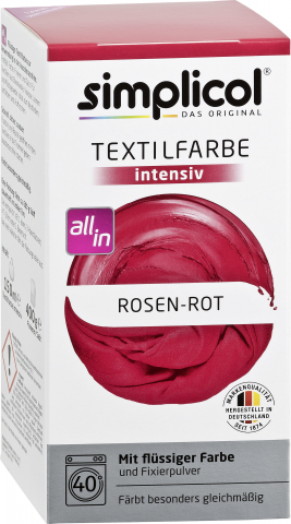 Краска для одежды - SIMPLICOL Intensiv - Rosen-Rot Краска для окрашивания одежды в стиральной машине, красная роза