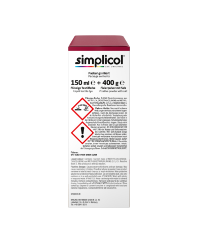 SIMPLICOL Intensiv - Rubin-Rot, Краска для окрашивания одежды в стиральной машине, Rubin-Rot [5]