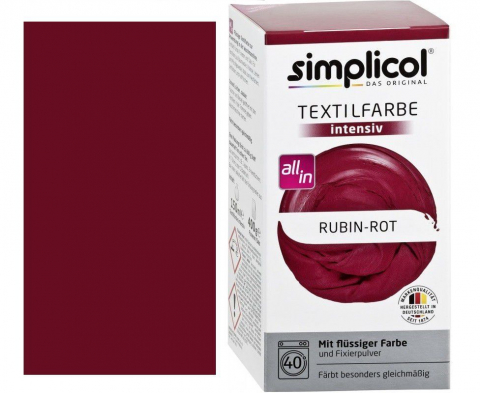 SIMPLICOL Intensiv - Rubin-Rot, Vopsea pentru haine si textile in masina de spalat, Rosu-Rubin [1]