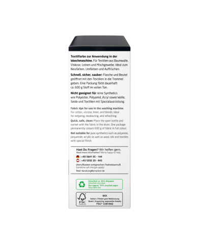 SIMPLICOL Intensiv - Samt-Schwarz - Краска для окрашивания одежды в стиральной машине, бархатный черный [5]