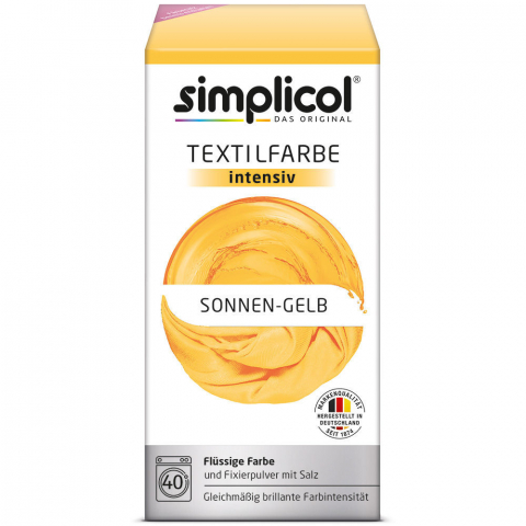Краска для одежды - SIMPLICOL Intensiv - Sonnen-Gelb, Краска для окрашивания одежды в стиральной машине, Sonnen-Gelb