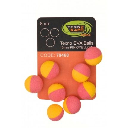Momeala artificiala - Texno EVA Balls 10mm pink/yellow cutie/8buc
