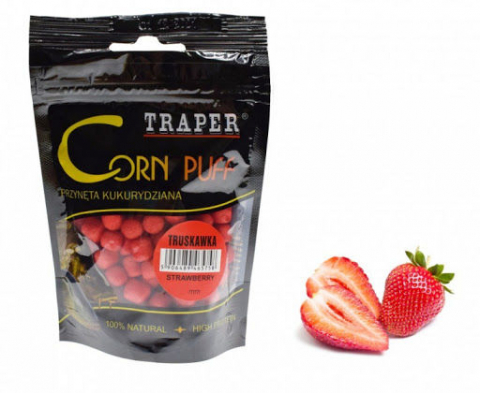 Nada si momeala - Traper Corn Puff floricele pentru pescuit 12mm, Căpșună