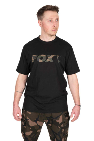 Imbracaminte - Tricou FOX Black/Camo Logo, mărimea L