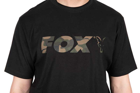 Imbracaminte - Tricou FOX Black/Camo Logo, mărimea L