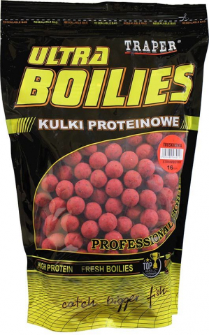 Pescuitul în Moldova - Ultra Boilies PROFESSIONAL Traper CĂPȘUNĂ 16mm 1kg