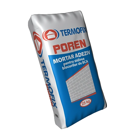 Mortar adeziv Termofix Poren pentru zidirea blocurilor de BCA, interior/exterior, 25 kg [1]