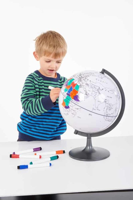 Set Glob cu harta in contur, cu 6 markere lavabile [5]