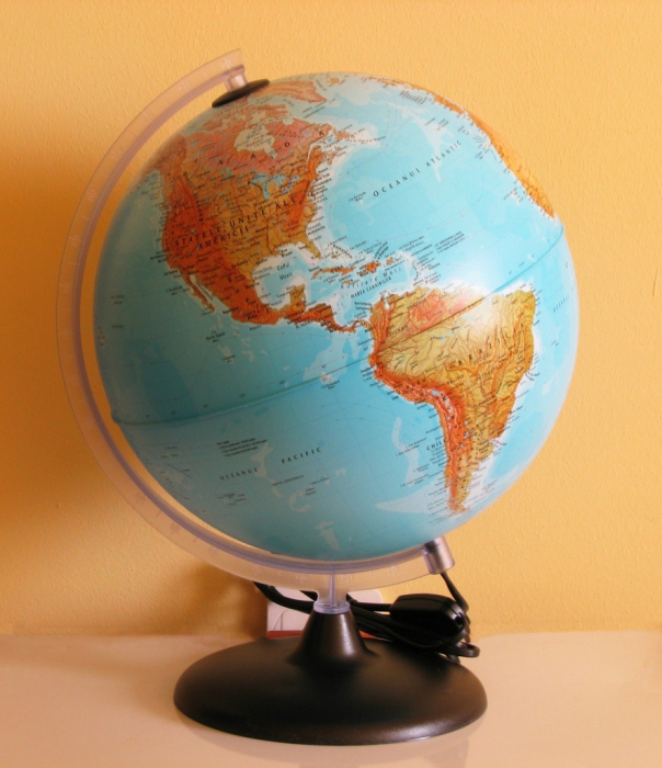 Glob geografic pamantesc iluminat, 30 cm [4]