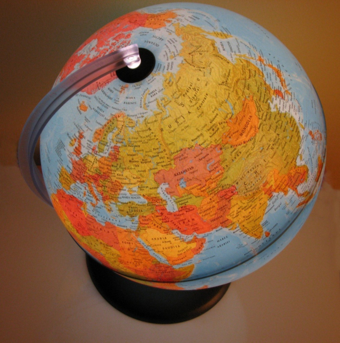 Glob geografic pamantesc iluminat, 30 cm [7]