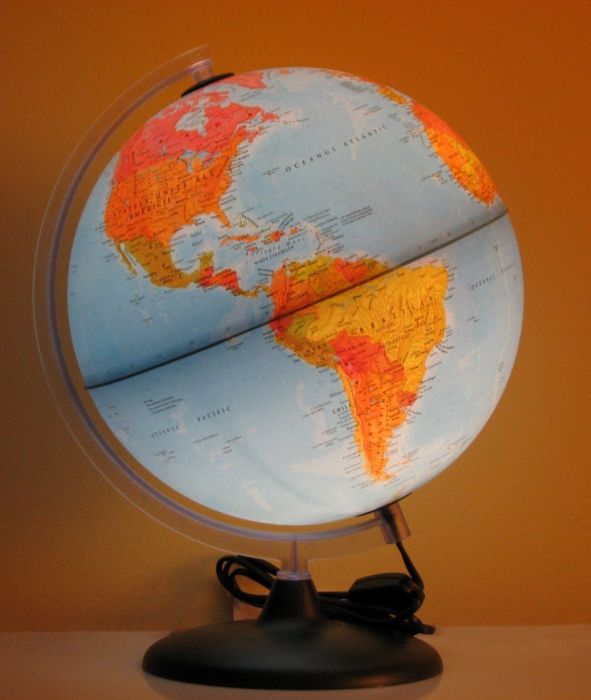 Glob geografic pamantesc iluminat, 30 cm [5]