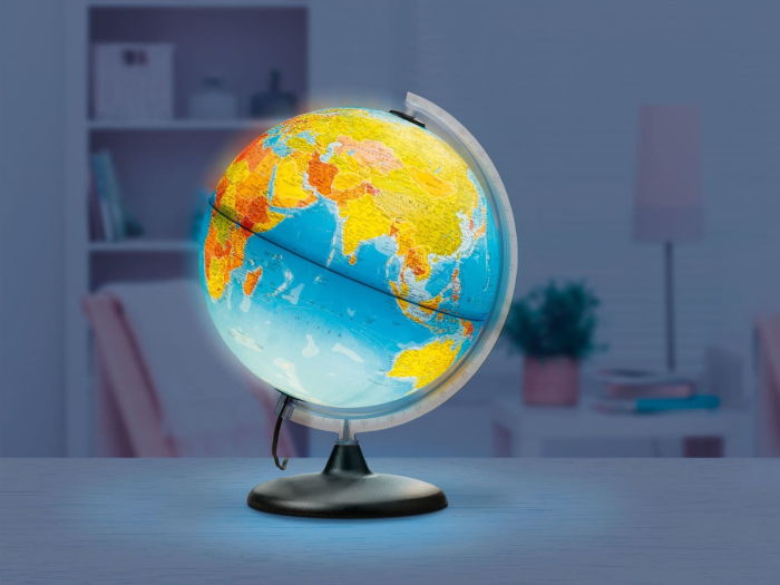 Glob geografic pamantesc iluminat, 30 cm [2]