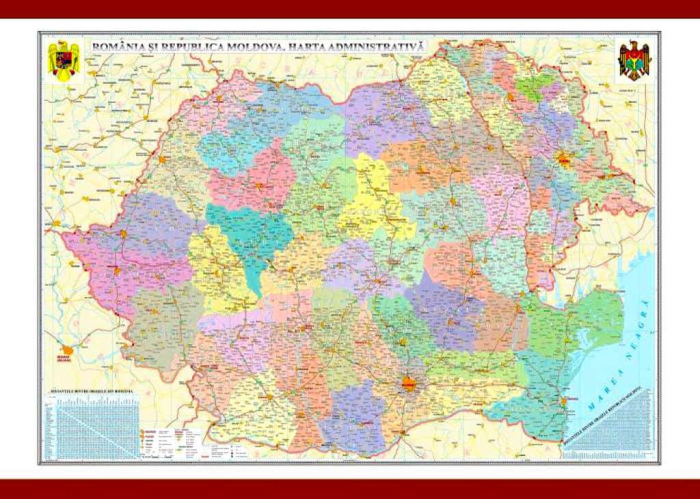 Romania si Republica Moldova. Harta administrativa [1]