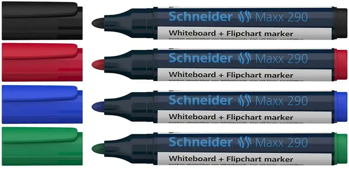 Set markere pentru tabla (whiteboard), flipchart, Schneider Maxx 290, 4 culori/set [2]