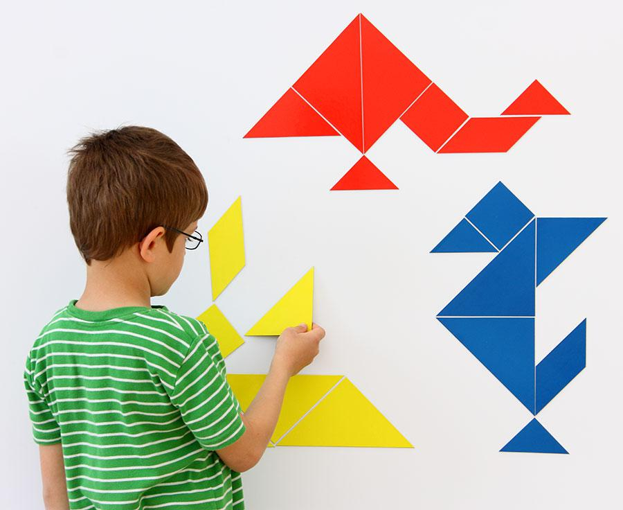 Set Tangram 4 culori, 28 piese MAGNETICE [6]